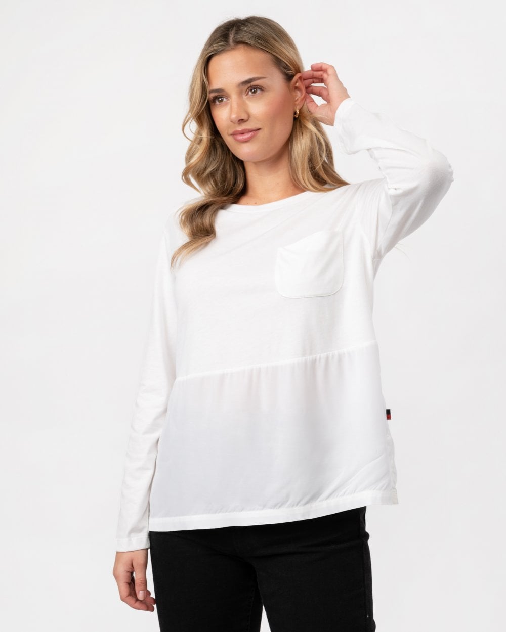 Woolrich Fluid Jersey LS Womens Tee - White