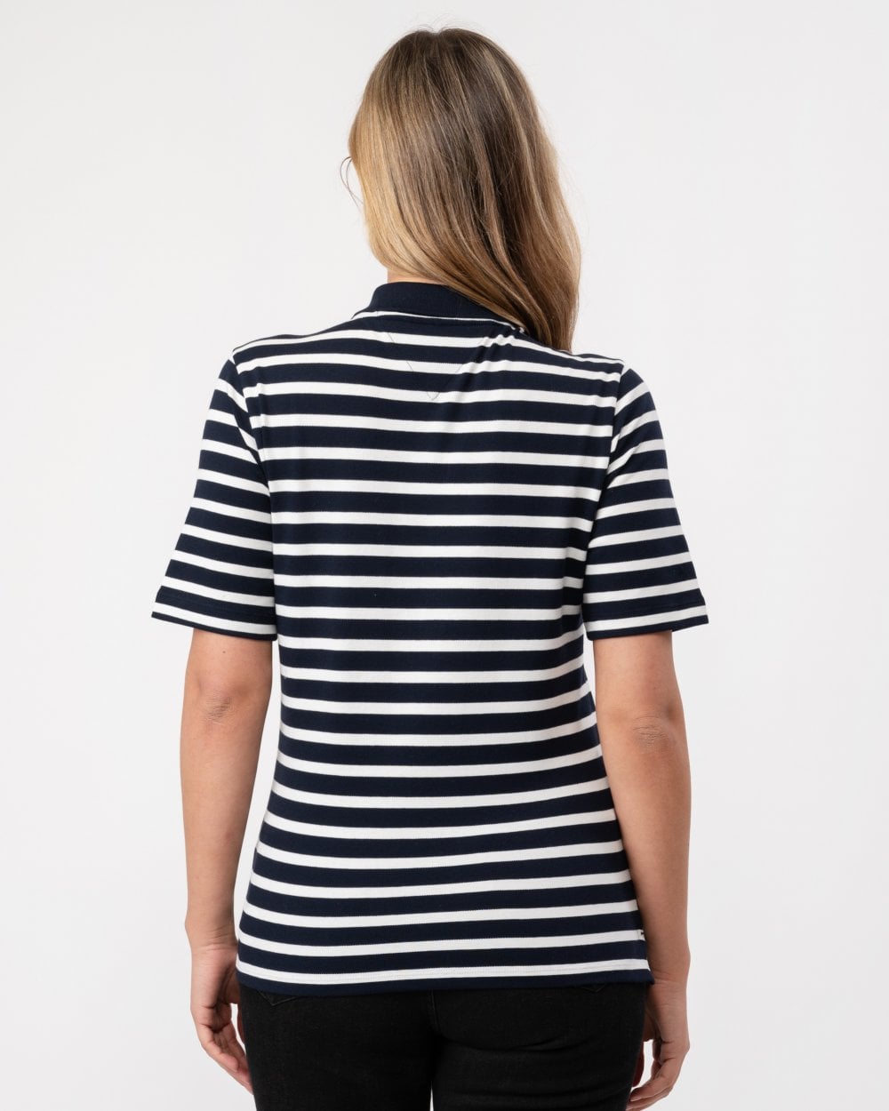 Tommy Hilfiger 1985 Regular Pique Stripe Womens Polo - Breton Desert Sky/Ecru