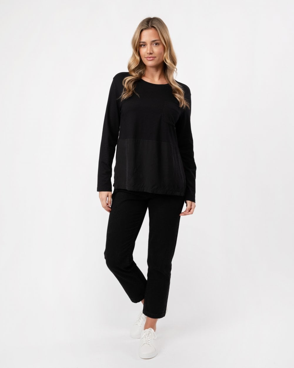 Woolrich Fluid Jersey Long Sleeve Womens Tee - Black