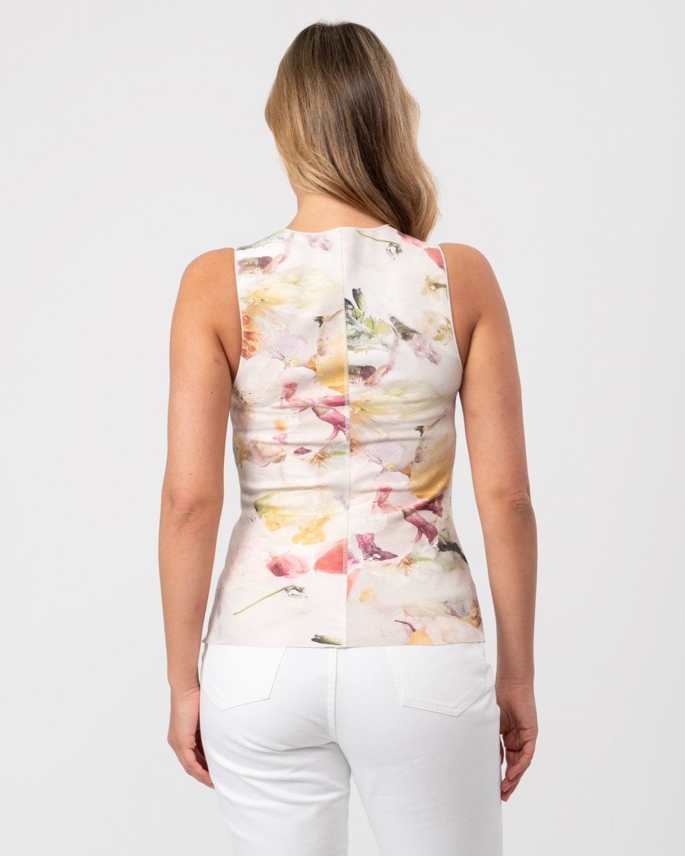 Ted Baker Aimley Womens Stitch Detail Printed Racer Top
