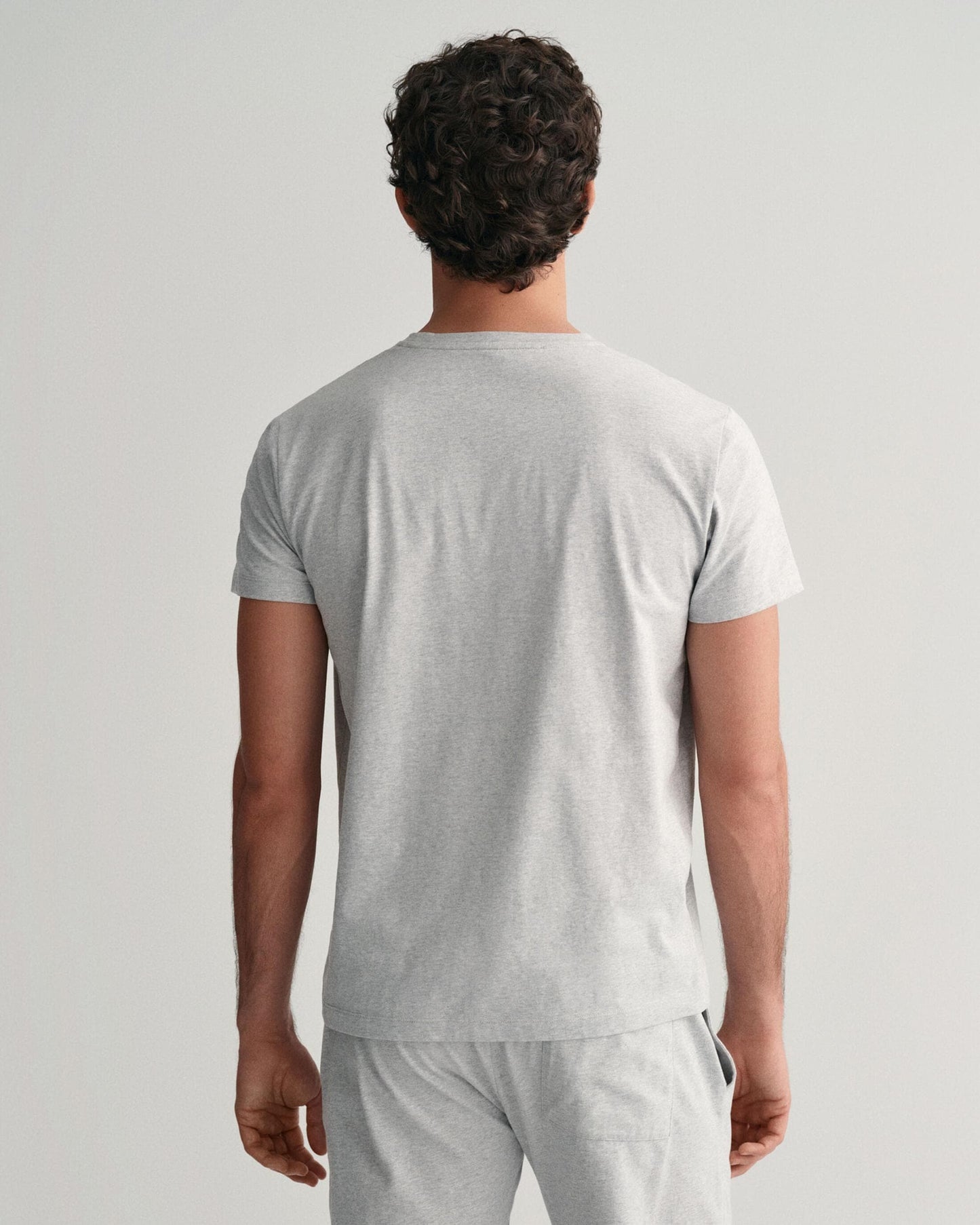 GANT Mens Shield Pyjama T-Shirt - 94 Light Grey Melange