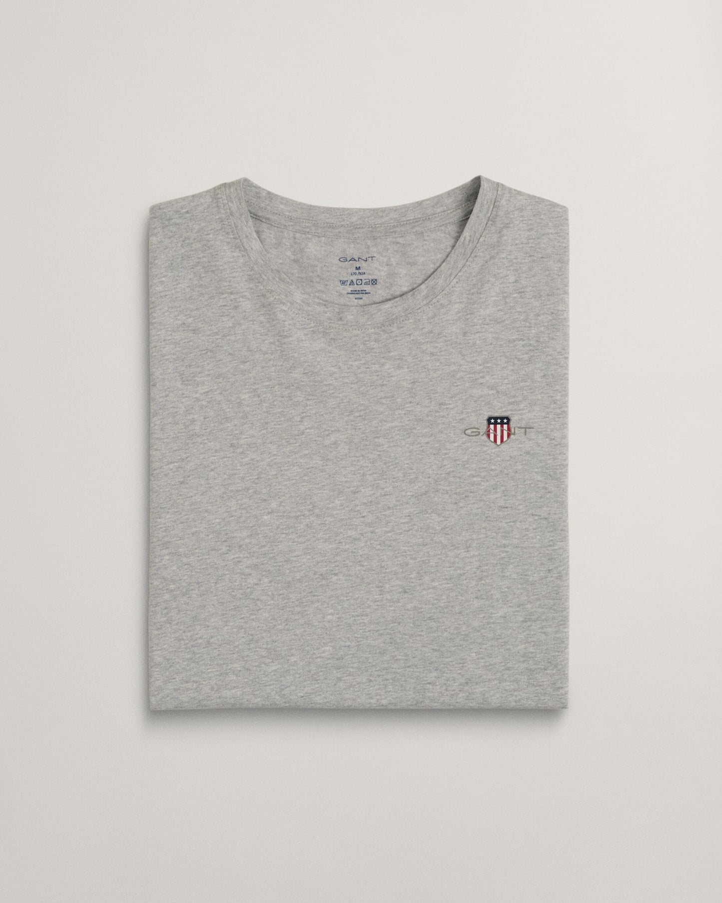 GANT Mens Shield Pyjama T-Shirt - 94 Light Grey Melange