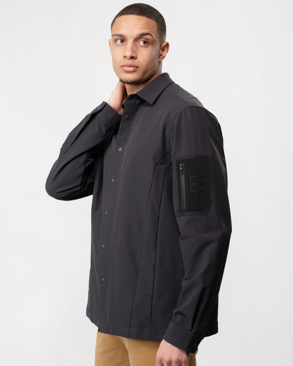BOSS Green Expedit Mens Overshirt - Charcoal 016