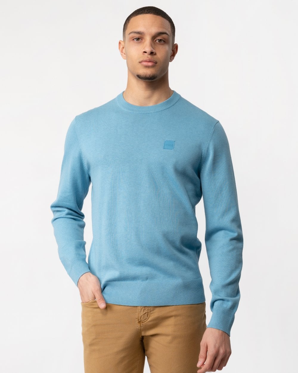 BOSS Orange Kanovano Mens Cotton-Cashmere Crew Neck Sweater