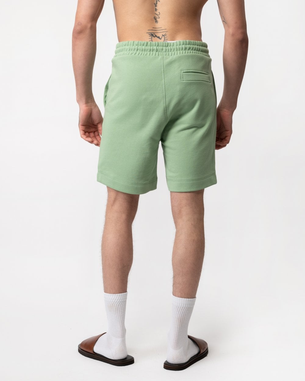 BOSS Orange Sewalk Mens Cotton-Terry Shorts With Logo Badge - Open Green 372