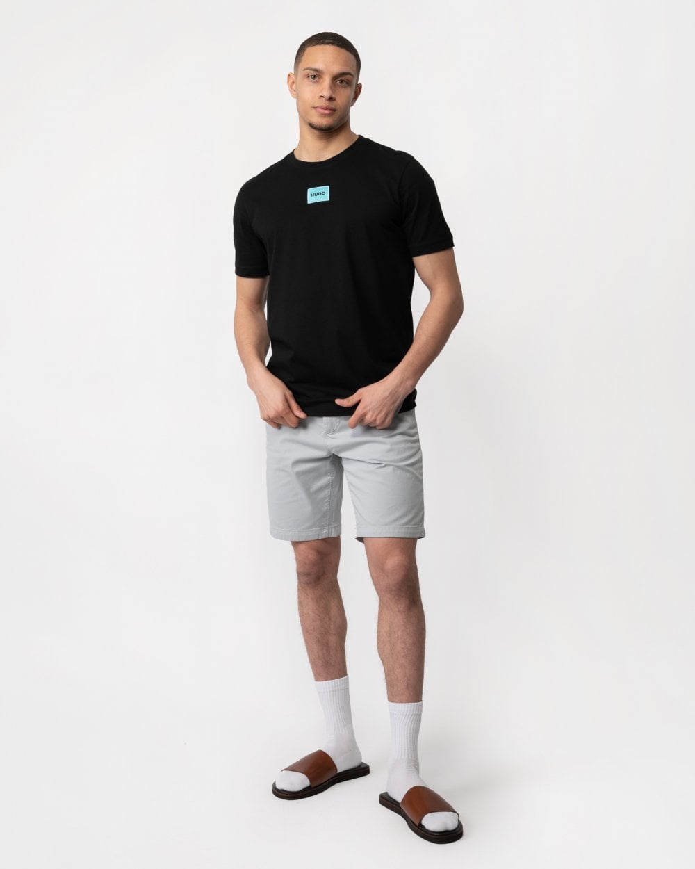 HUGO Diragolino212 Label Logo Mens T-Shirt - Black 009