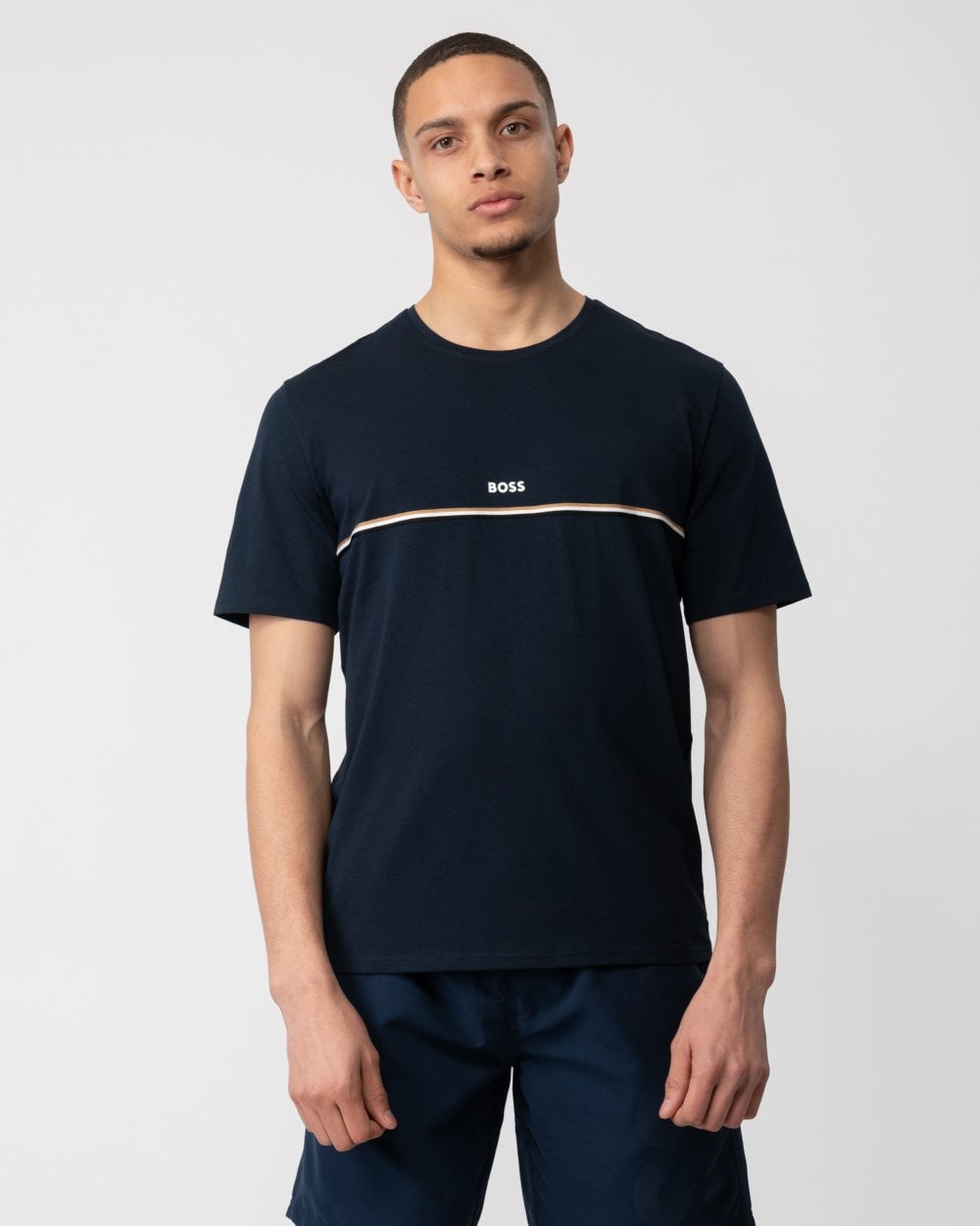 BOSS Orange Unique Mens Stretch-Cotton Pyjama T-Shirt with Logo Print