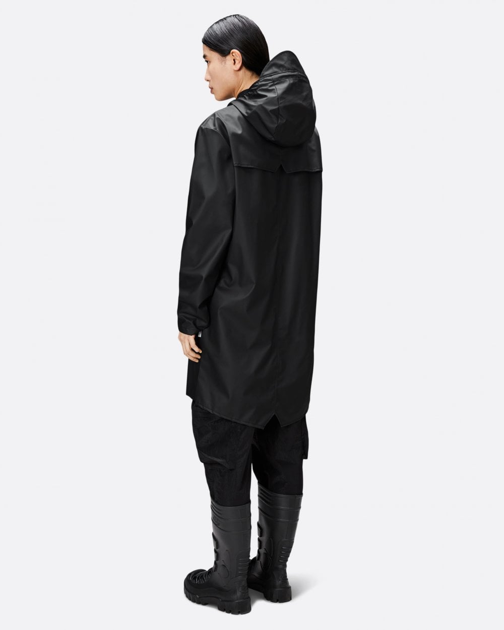 Rains Long Unisex Jacket - 01 Black