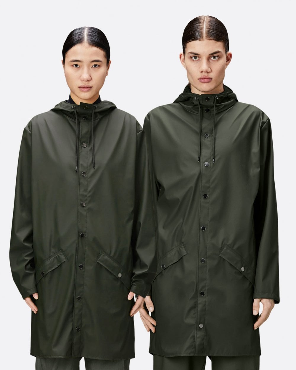 Rains Long Unisex Jacket - 03 Green
