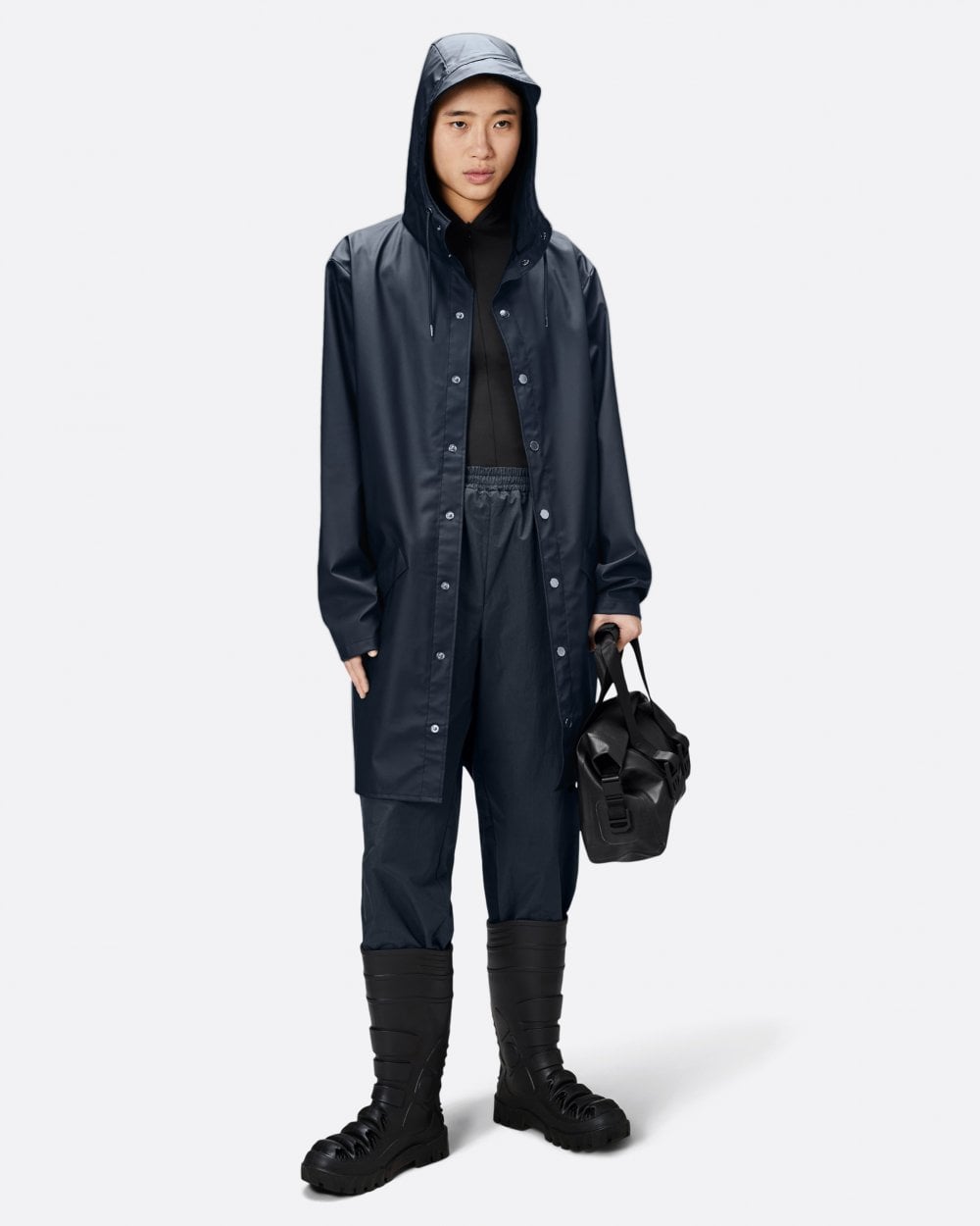 Rains Long Unisex Jacket - 47 Navy