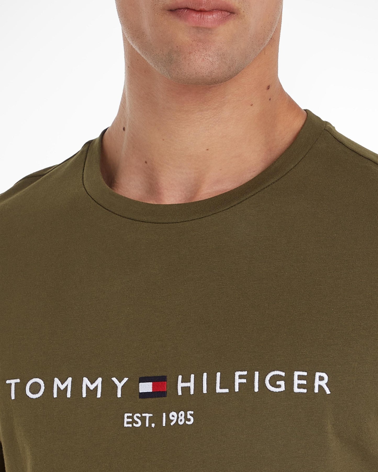 Tommy Hilfiger Tommy Logo Basic Mens T-Shirt - Army Green