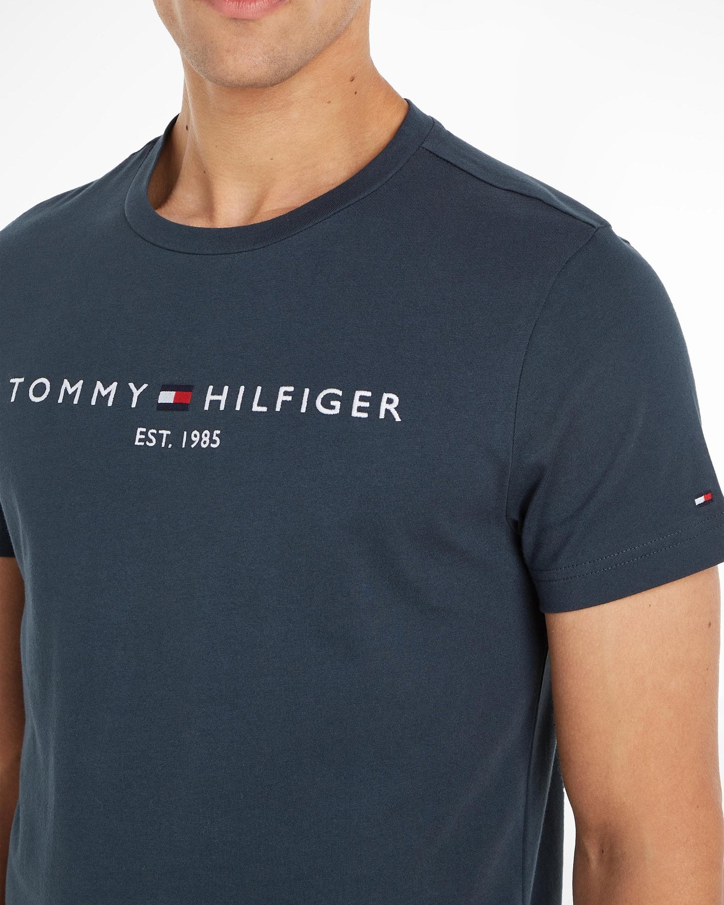 Tommy Hilfiger Tommy Logo Basic Mens T-Shirt - Military Denim