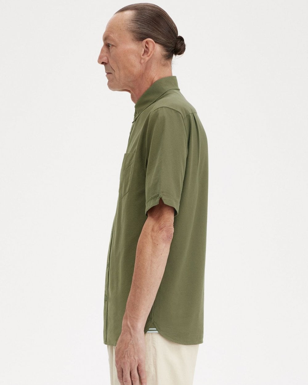 Fred Perry Mens Short Sleeve Oxford Shirt - Uniform Green Q55