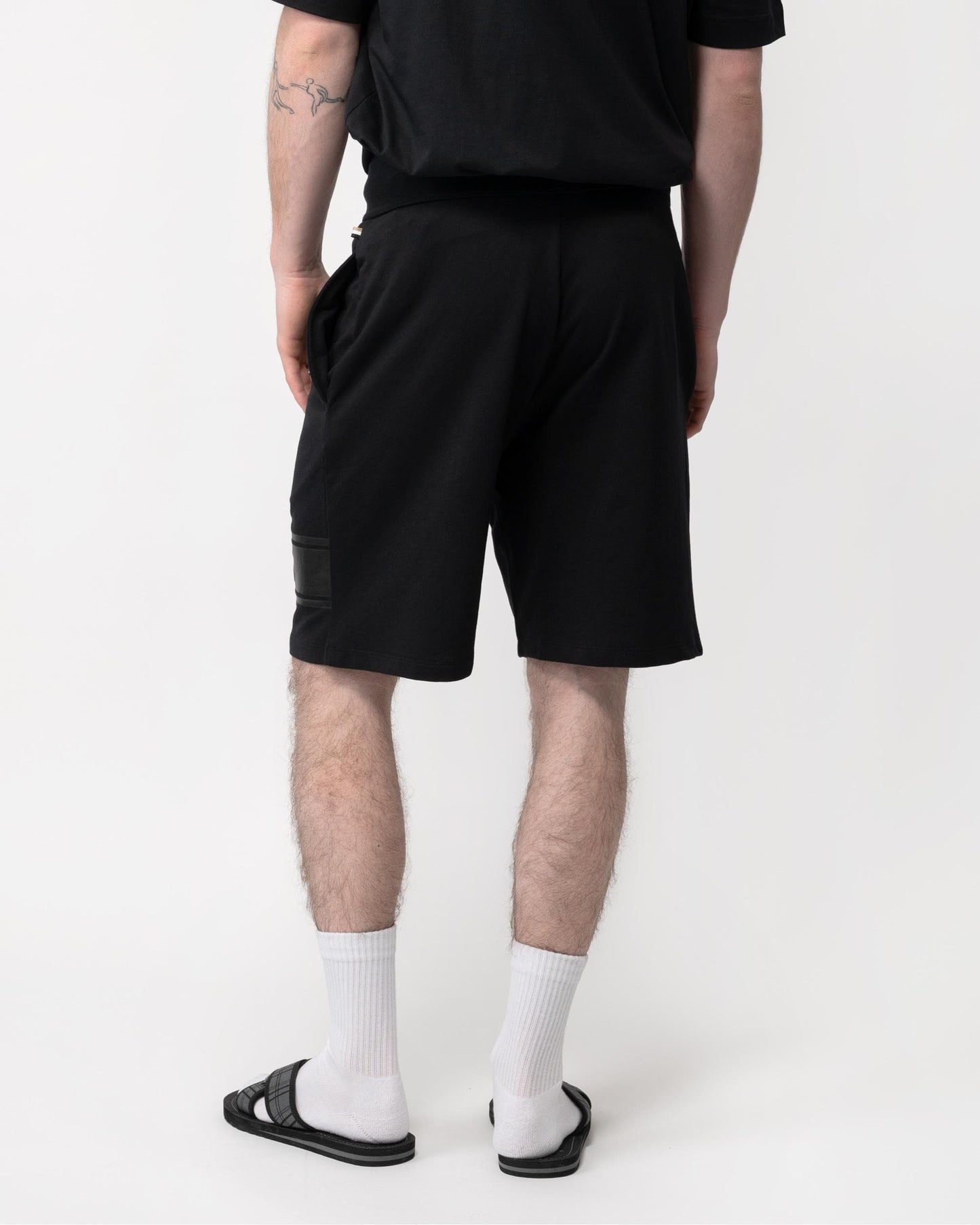 BOSS Orange BOSS Orange Authentic Mens Cotton-Terry Drawstring Lounge Shorts with Logo Print