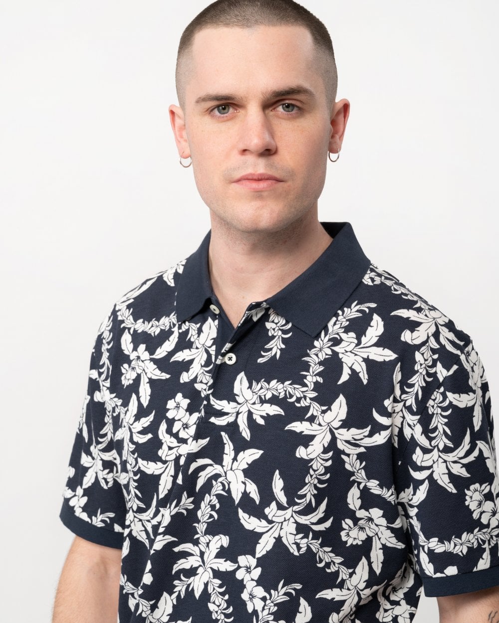 GANT GANT Mens Palm Lei Print Short Sleeve Polo