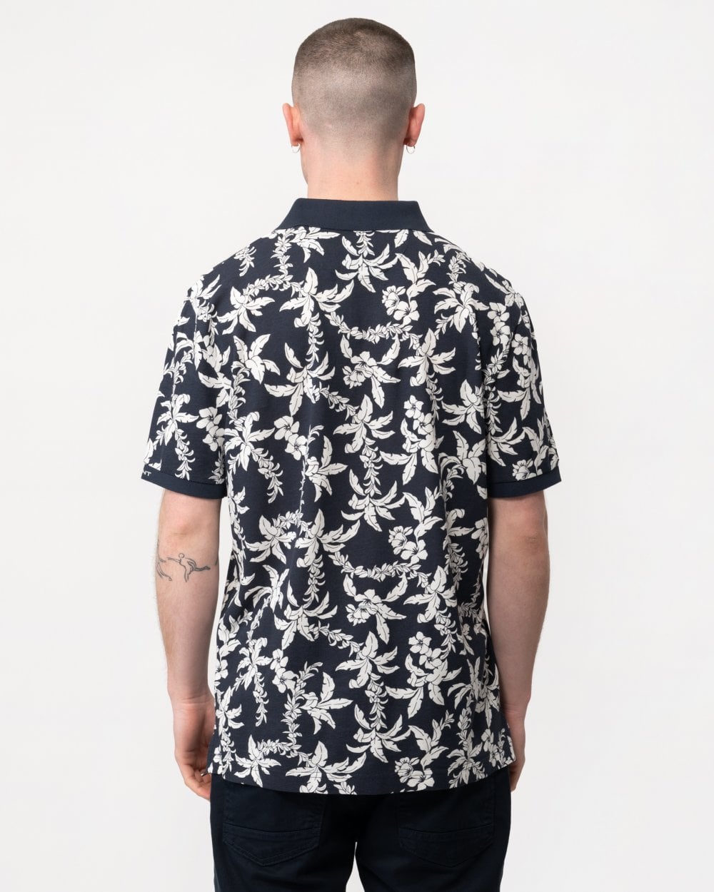 GANT GANT Mens Palm Lei Print Short Sleeve Polo
