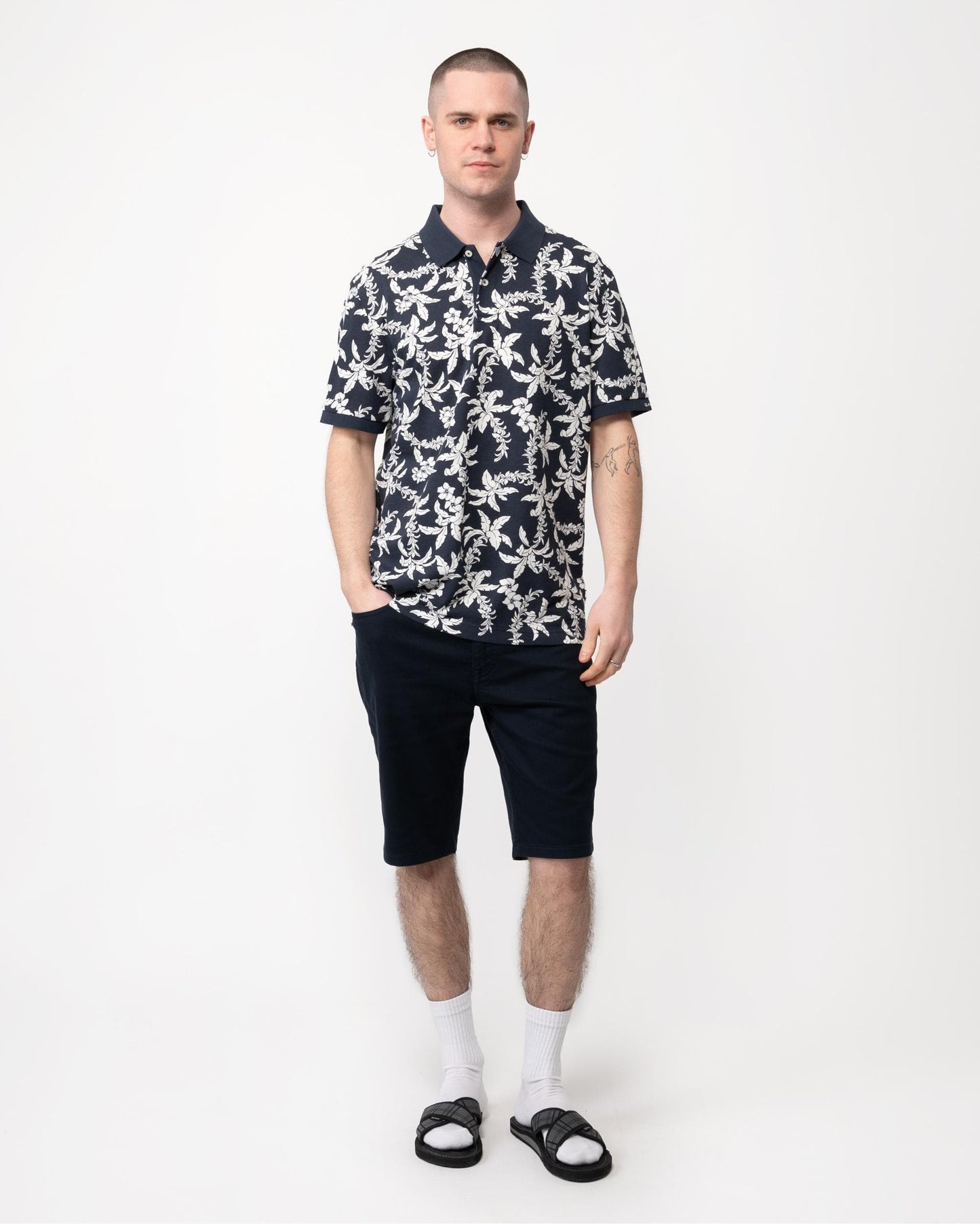 GANT GANT Mens Palm Lei Print Short Sleeve Polo
