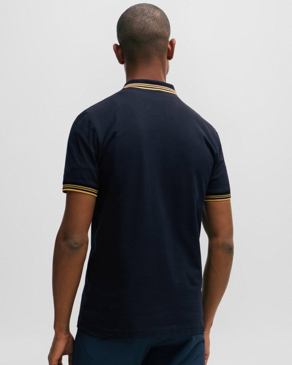 BOSS Green Paul Mens Short Sleeve Polo Shirt With Contrast Tipping NOS - Dark Blue 401