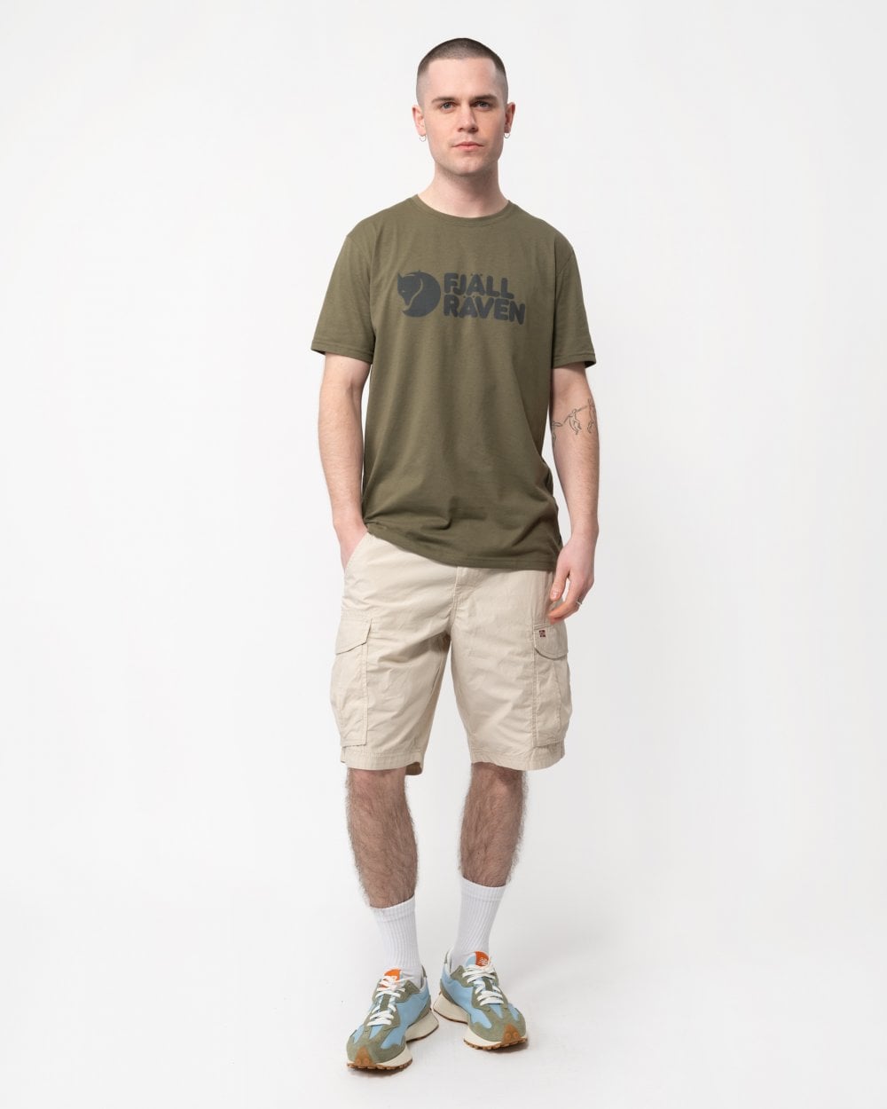 Fjallraven Logo Mens T-Shirt - Laurel Green 625