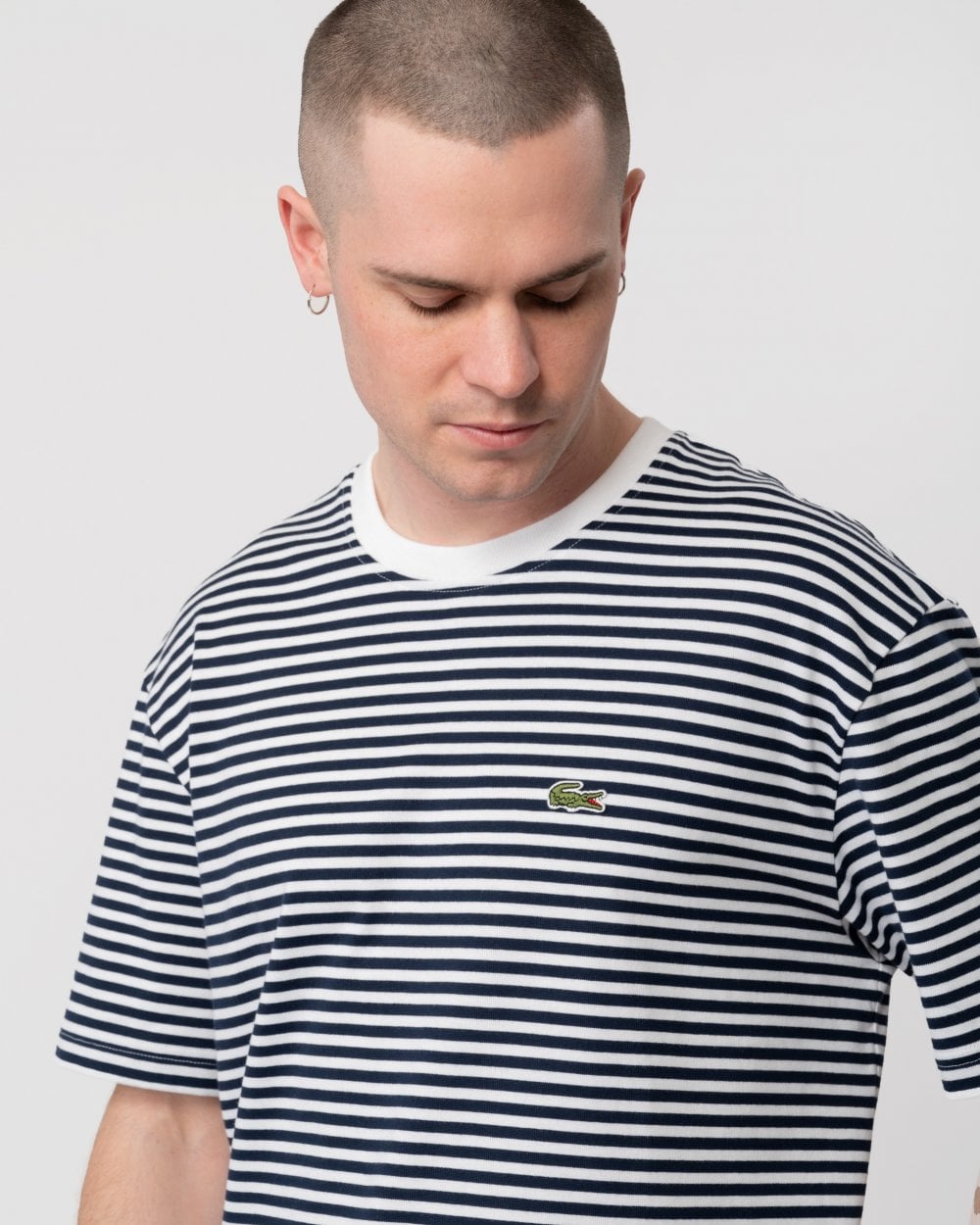 Lacoste Lacoste Mens Striped Crew Neck T-Shirt