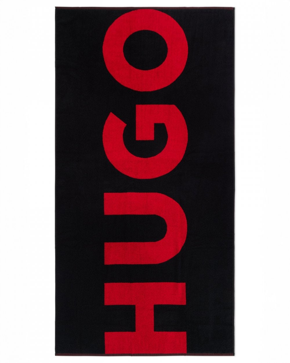 HUGO Mens Corporate Logo Cotton-Terry Beach Towel