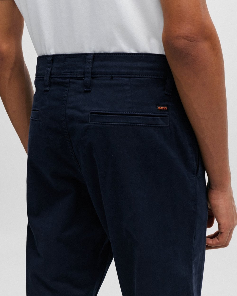 BOSS Orange BOSS Orange Mens Tapered-Fit Chinos in Stretch-Cotton Satin NOS