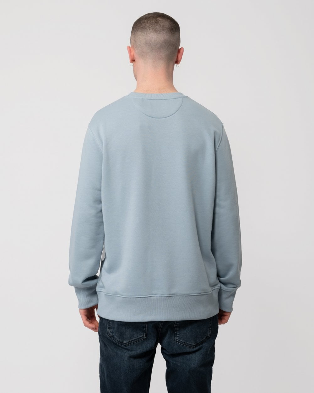 GANT Mens Regular Fit Shield Logo Crew Neck Sweatshirt - 474 Dove Blue