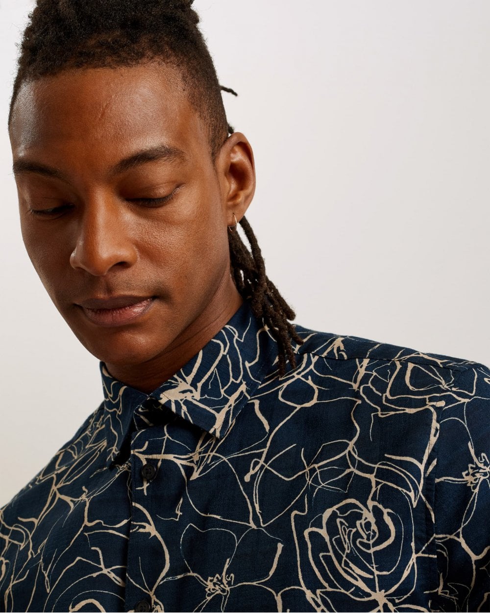 Ted Baker Ted Baker Cavu Mens Short Sleeve Printed Cotton Shirt