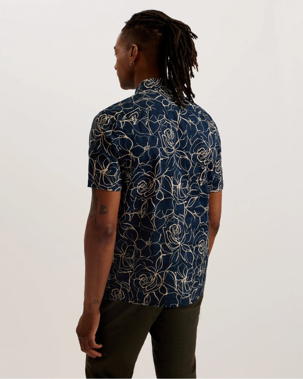Ted Baker Ted Baker Cavu Mens Short Sleeve Printed Cotton Shirt