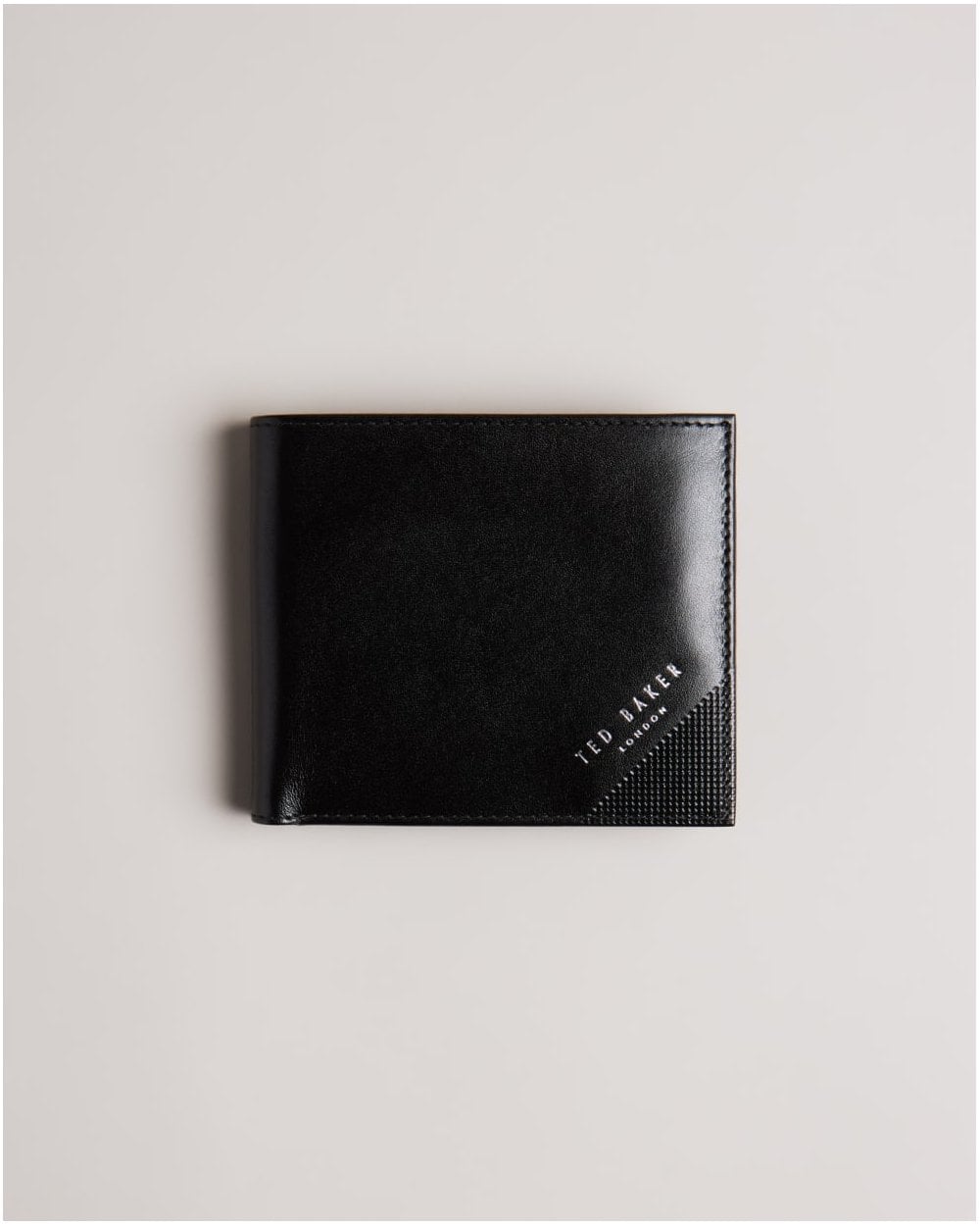 Ted Baker Prugs Mens Embossed Corner Leather Bifold Coin Wallet