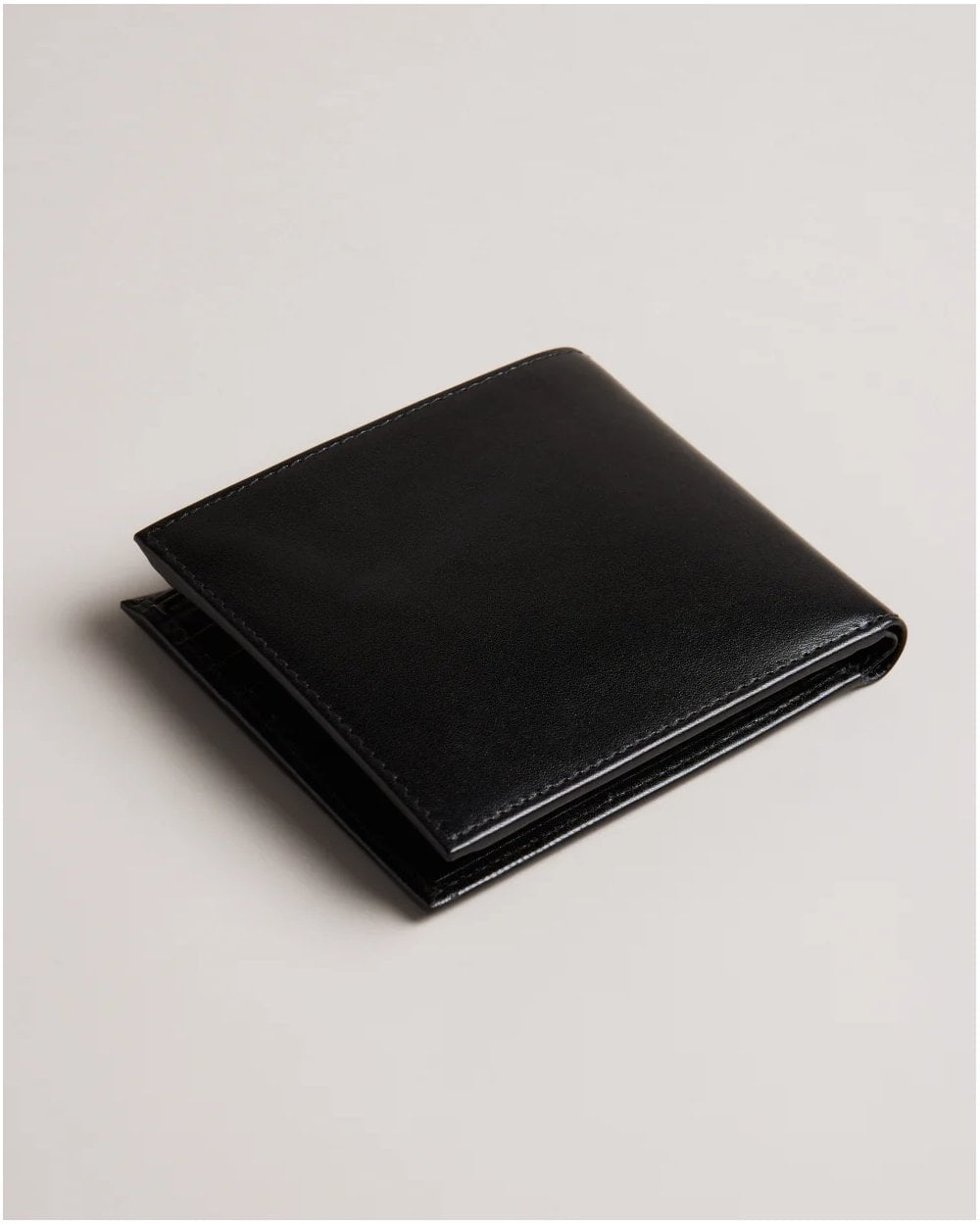 Ted Baker Prugs Mens Embossed Corner Leather Bifold Coin Wallet