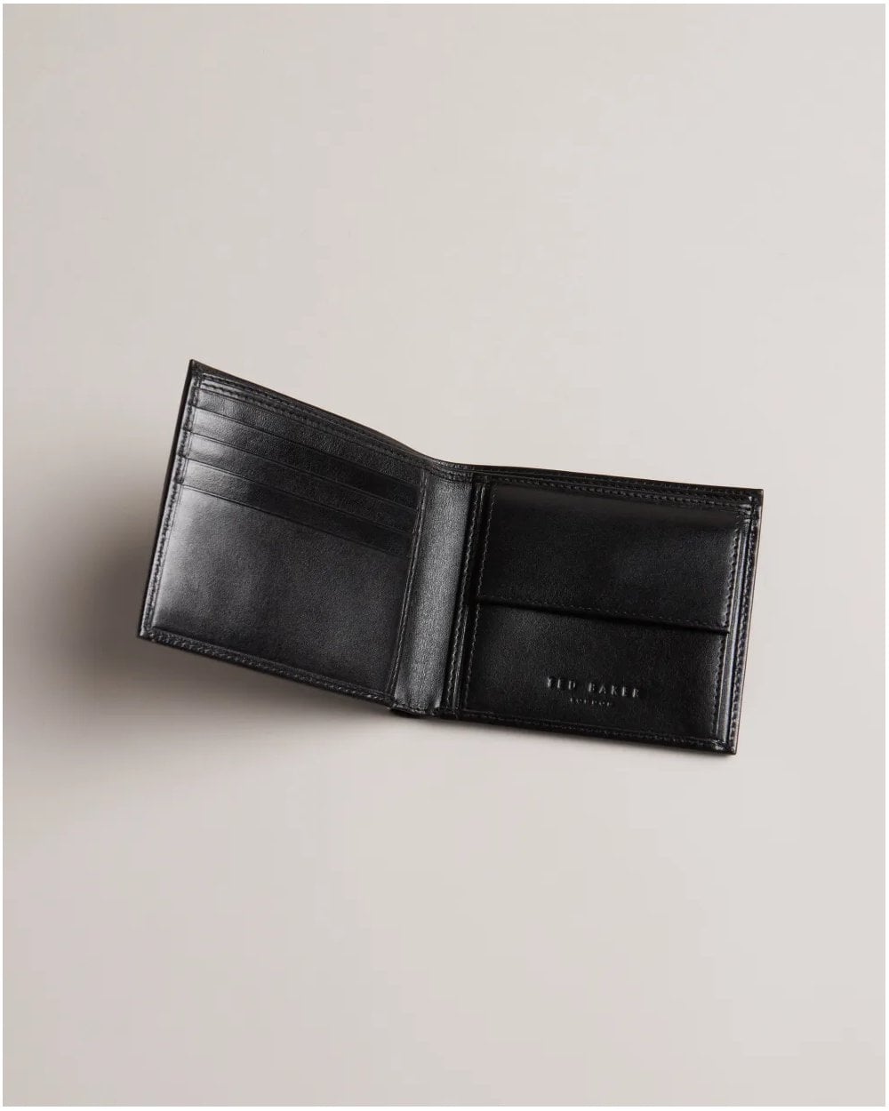 Ted Baker Prugs Mens Embossed Corner Leather Bifold Coin Wallet