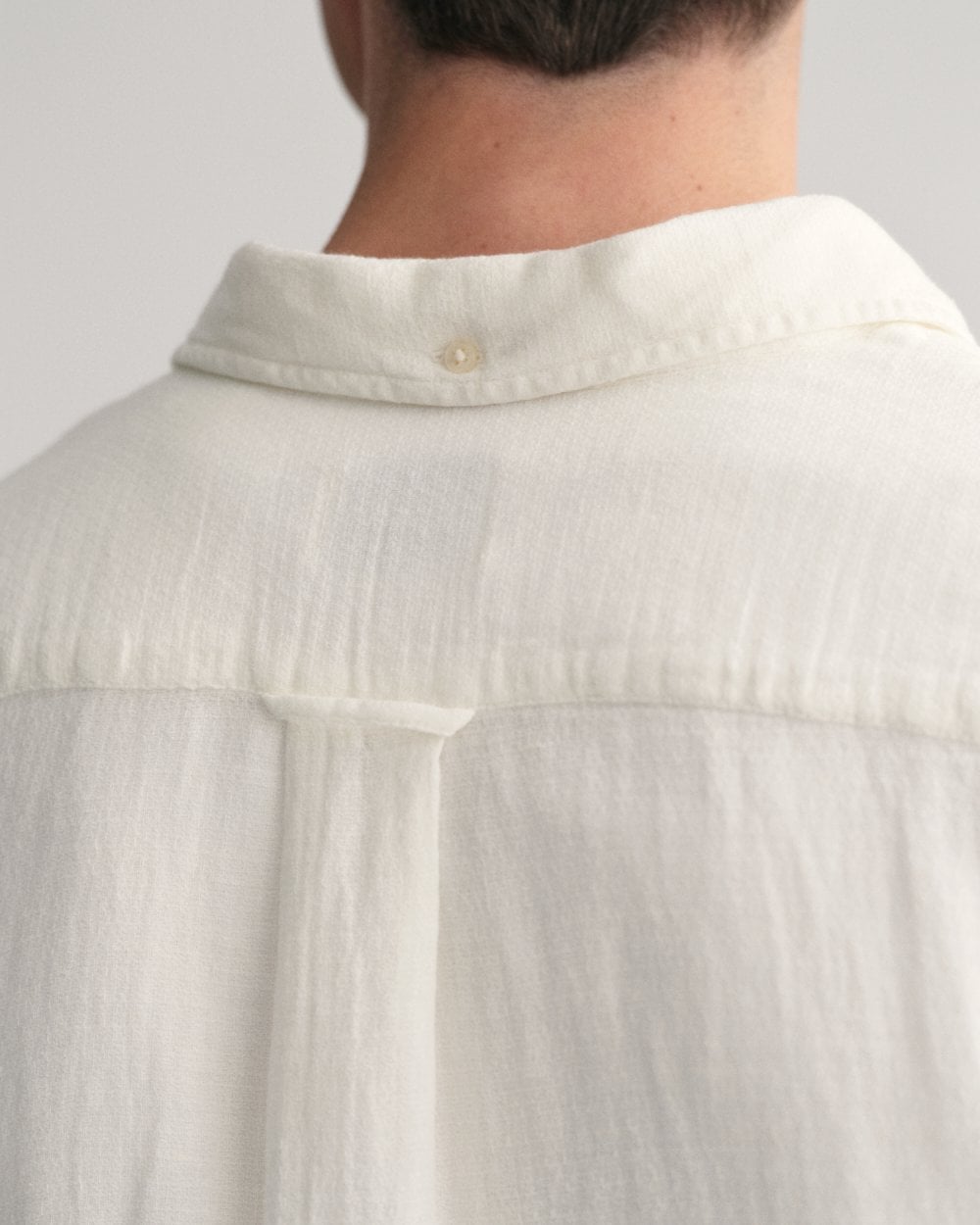 GANT Mens Regular Fit Cotton Linen Texture Short Sleeve Shirt - 110 White