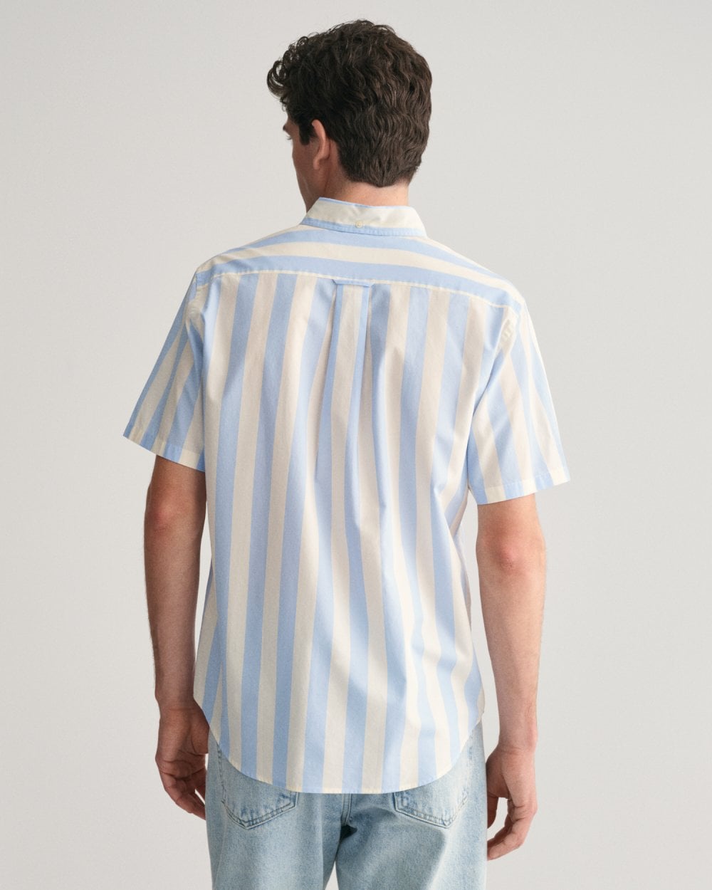 GANT GANT Mens Regular Fit Poplin Parasol Stripe Short Sleeve Shirt