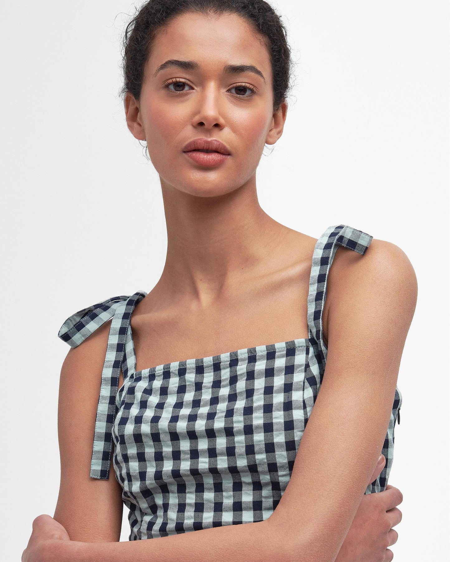 Barbour Abigail Womens Gingham Midi Dress