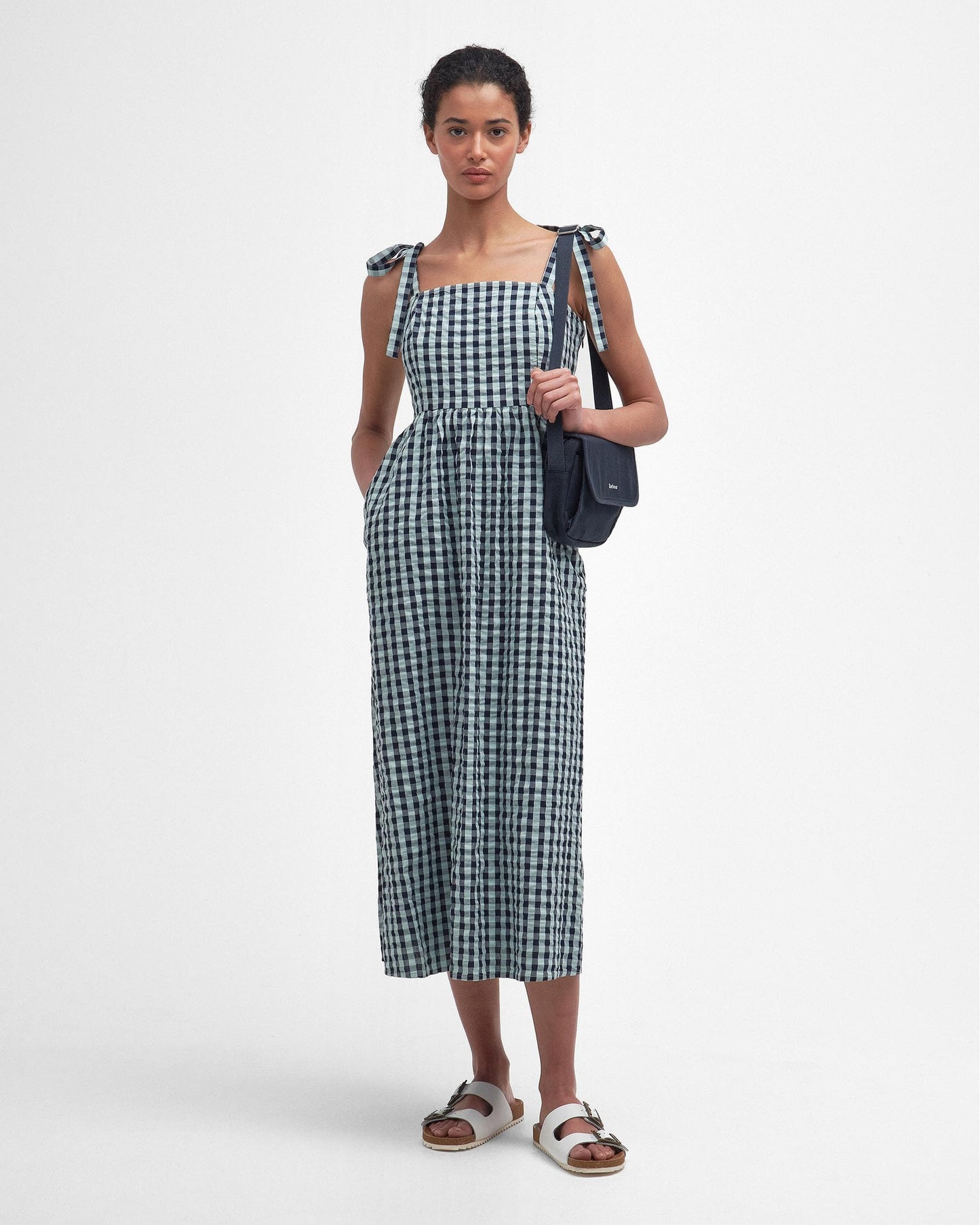 Barbour Abigail Womens Gingham Midi Dress