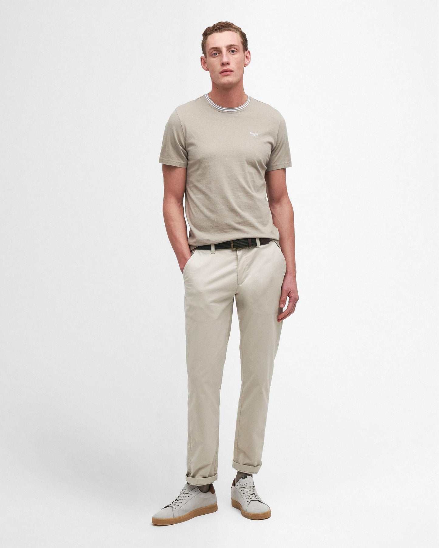 Barbour Austwick Mens T-Shirt - Concrete