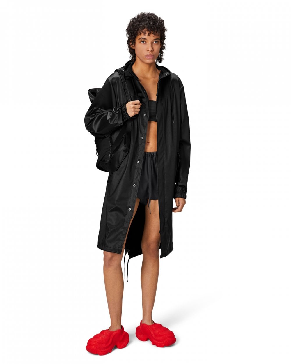 Rains Unisex Fishtail Parka - 84 Black Grain