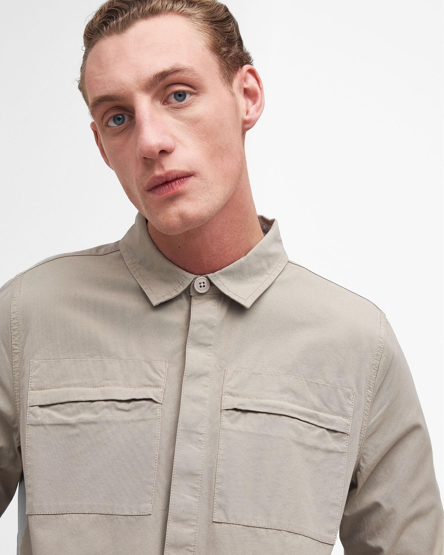 Barbour Castlebay Mens Garment Dyed Overshirt - Concrete