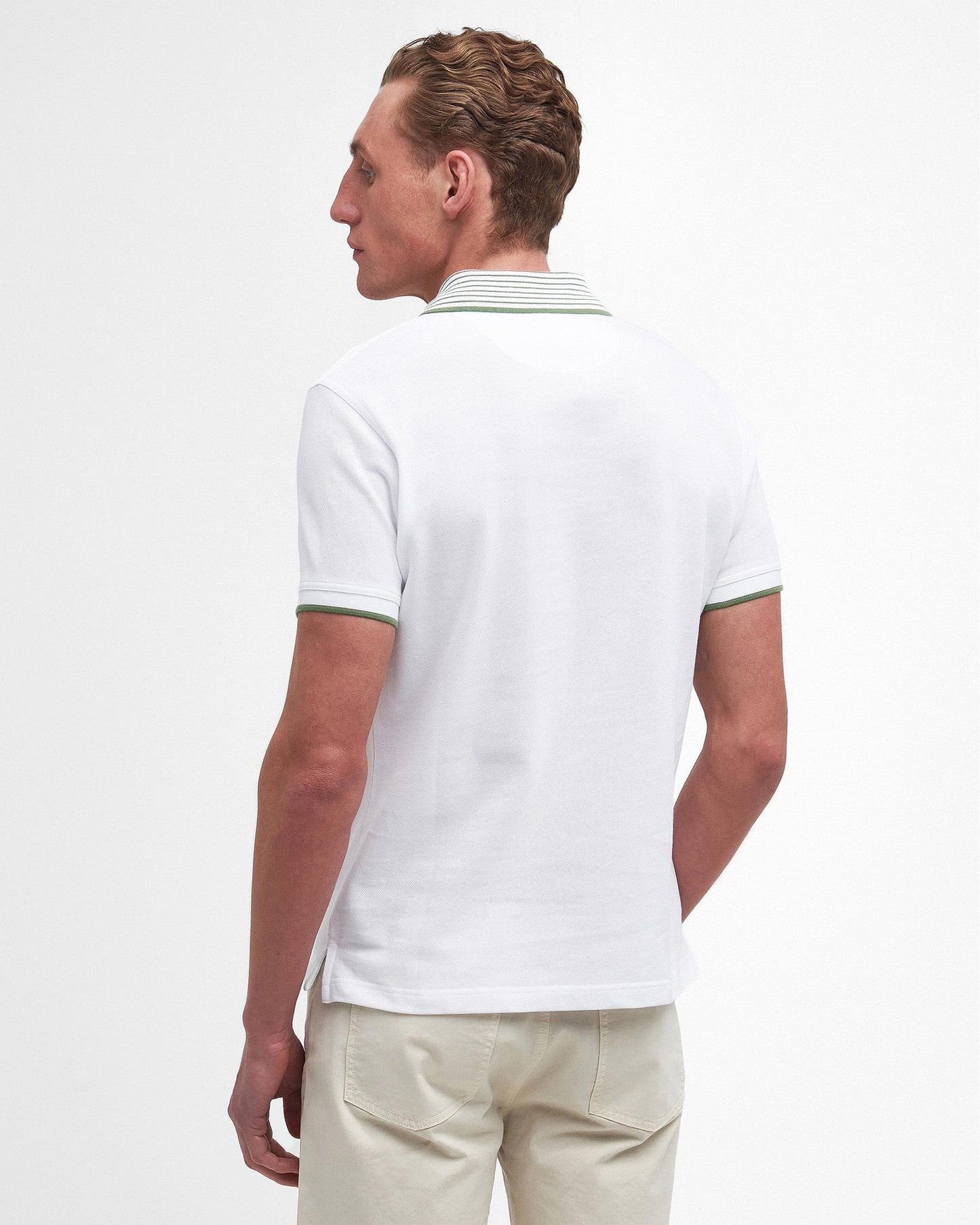 Barbour Denwick Mens Tailored Polo Shirt - White