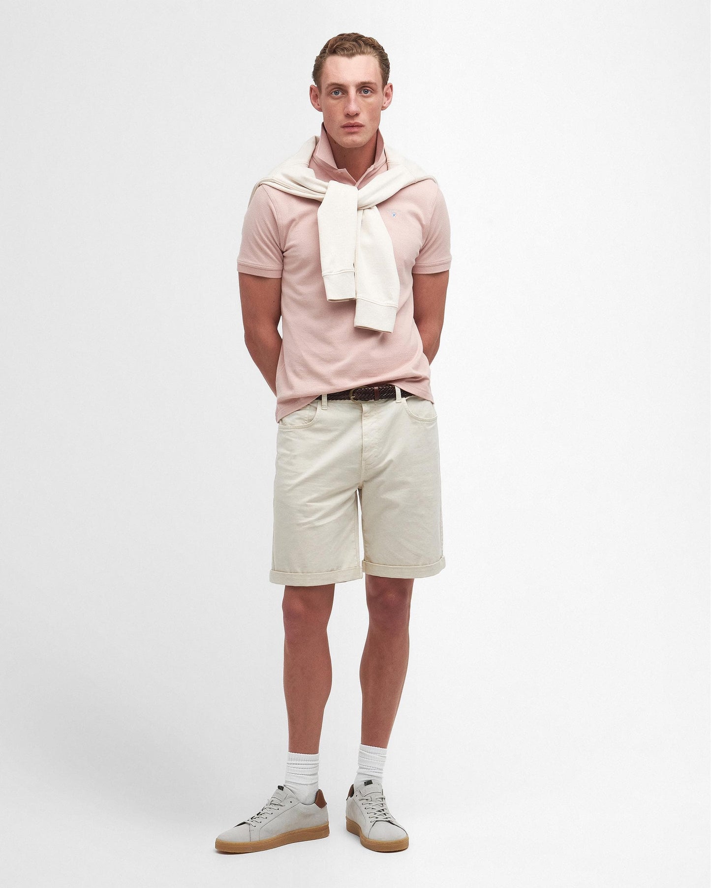 Barbour Mens Sports Polo Shirt - Pink Quartz