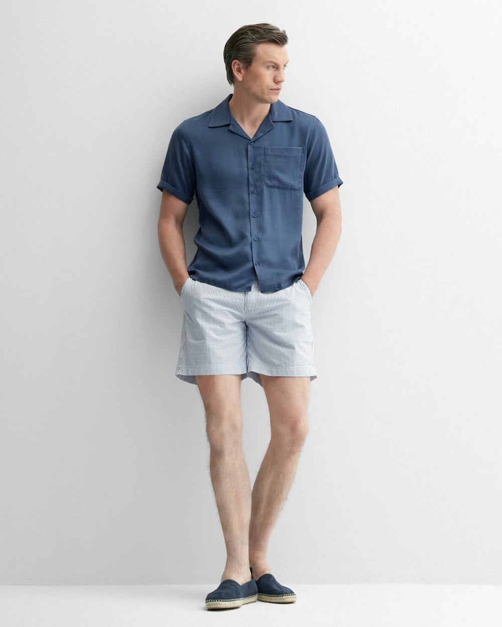 Oliver Sweeney Oliver Sweeney Monforte Mens Cotton Seersucker Swim Shorts