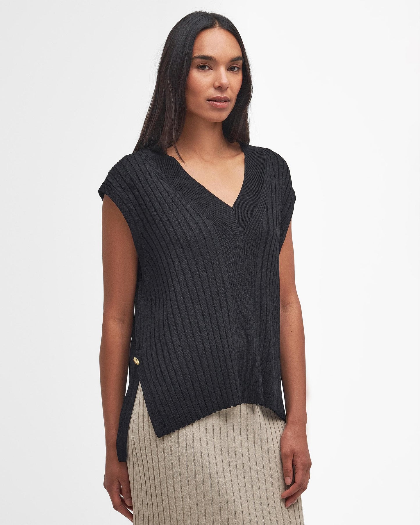 Barbour International Alicia Womens Sleeveless Knitted V-Neck Jumper