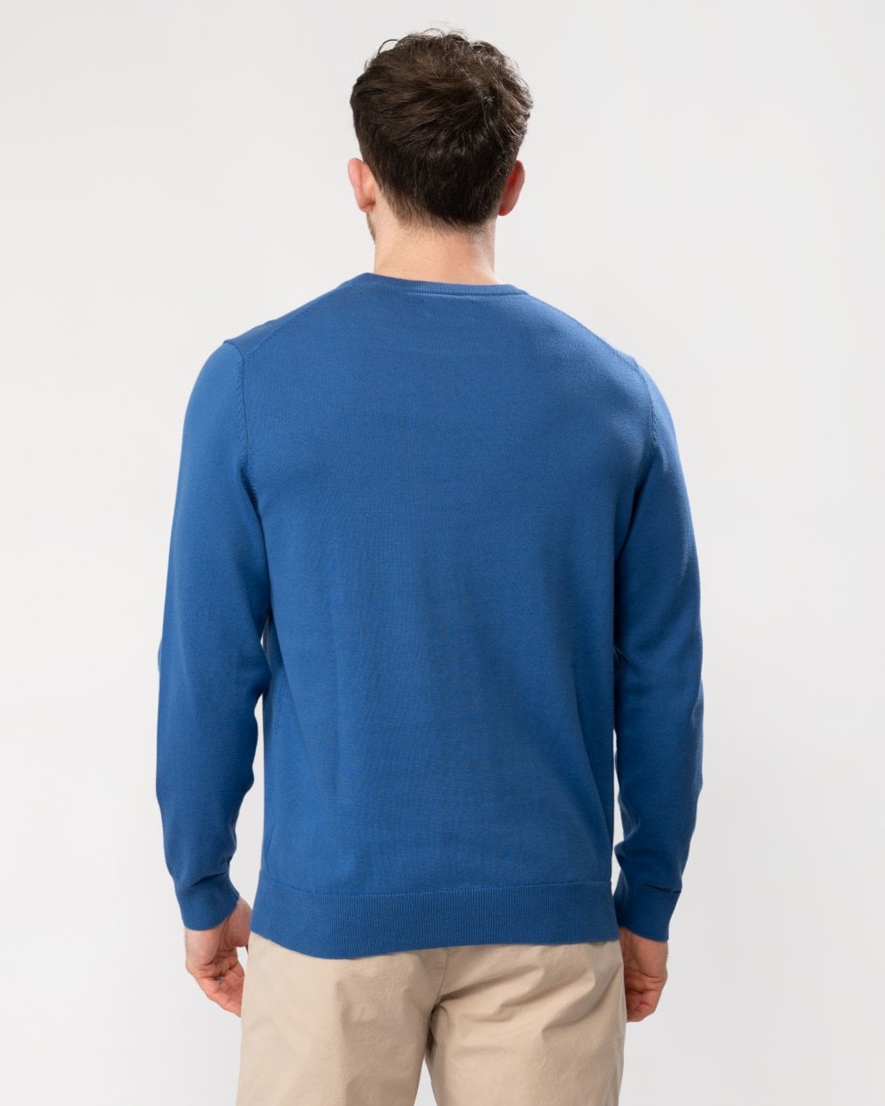 GANT Mens Classic Cotton Crew Neck Jumper - 407 Rich Blue