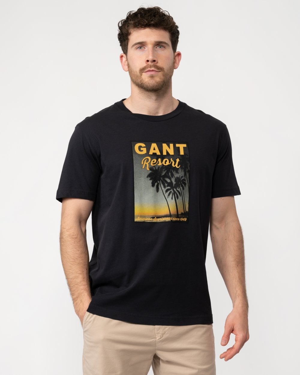 GANT Mens Washed Graphic Short Sleeve T-Shirt
