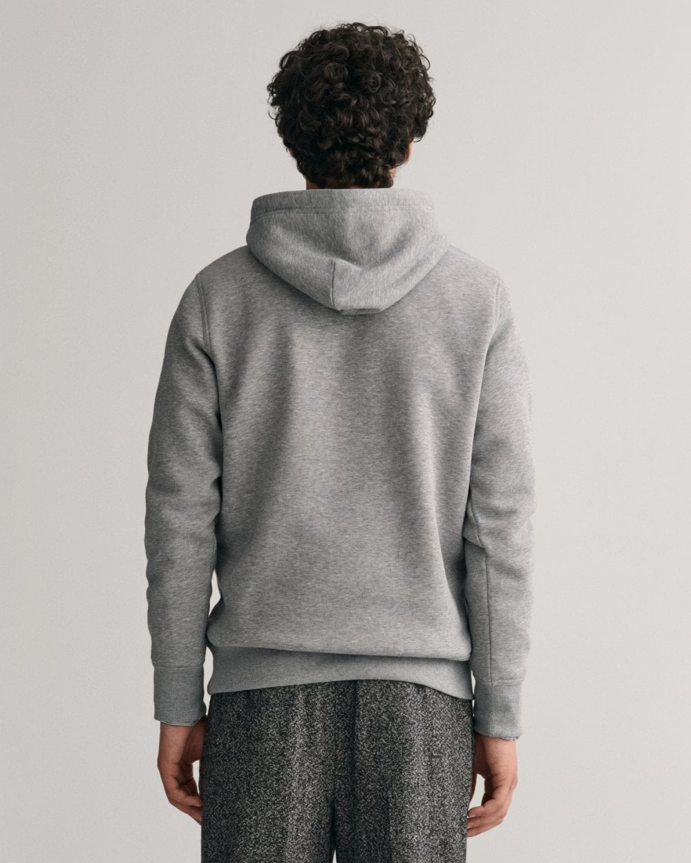 GANT Mens Regular Fit Medium Archive Shield Pullover Hoodie - 93 Grey Melange