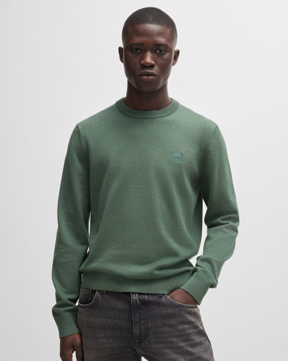 BOSS Orange Kanovano Mens Cotton-Cashmere Crew Neck Sweater