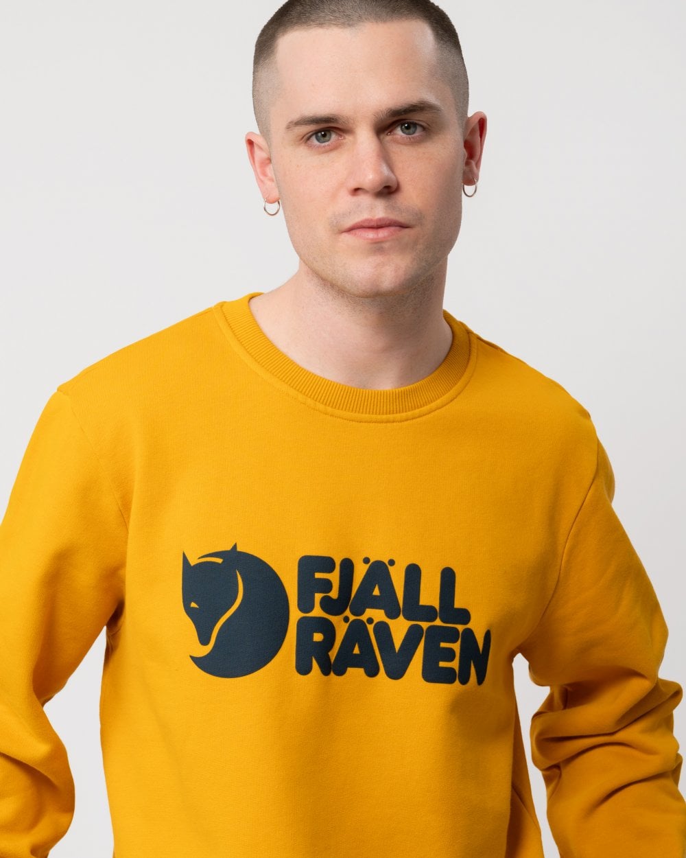 Fjallraven Logo Mens Sweatshirt - Mustard Yellow 161