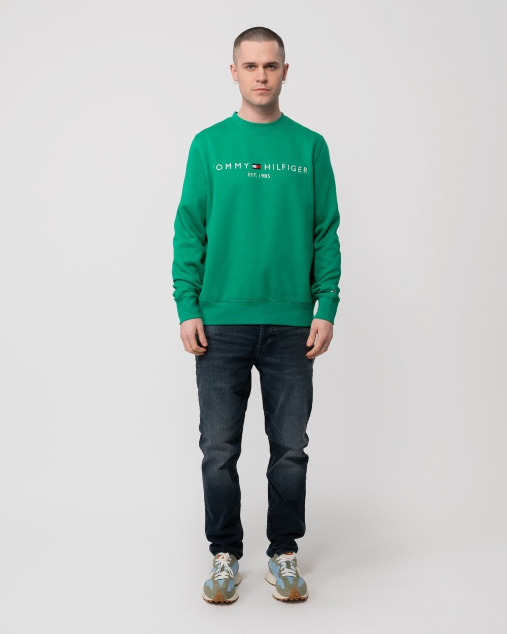 Tommy Hilfiger Tommy Logo Mens Sweatshirt - Olympic Green