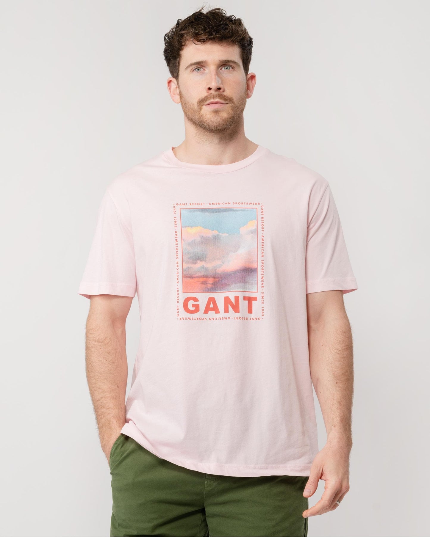 GANT Mens Washed Graphic Short Sleeve T-Shirt